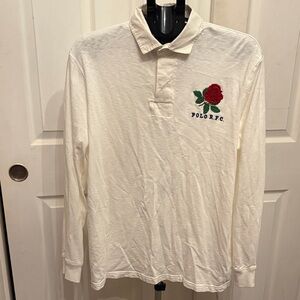 Polo by Ralph Lauren White Polo with Red Rose Embroidery